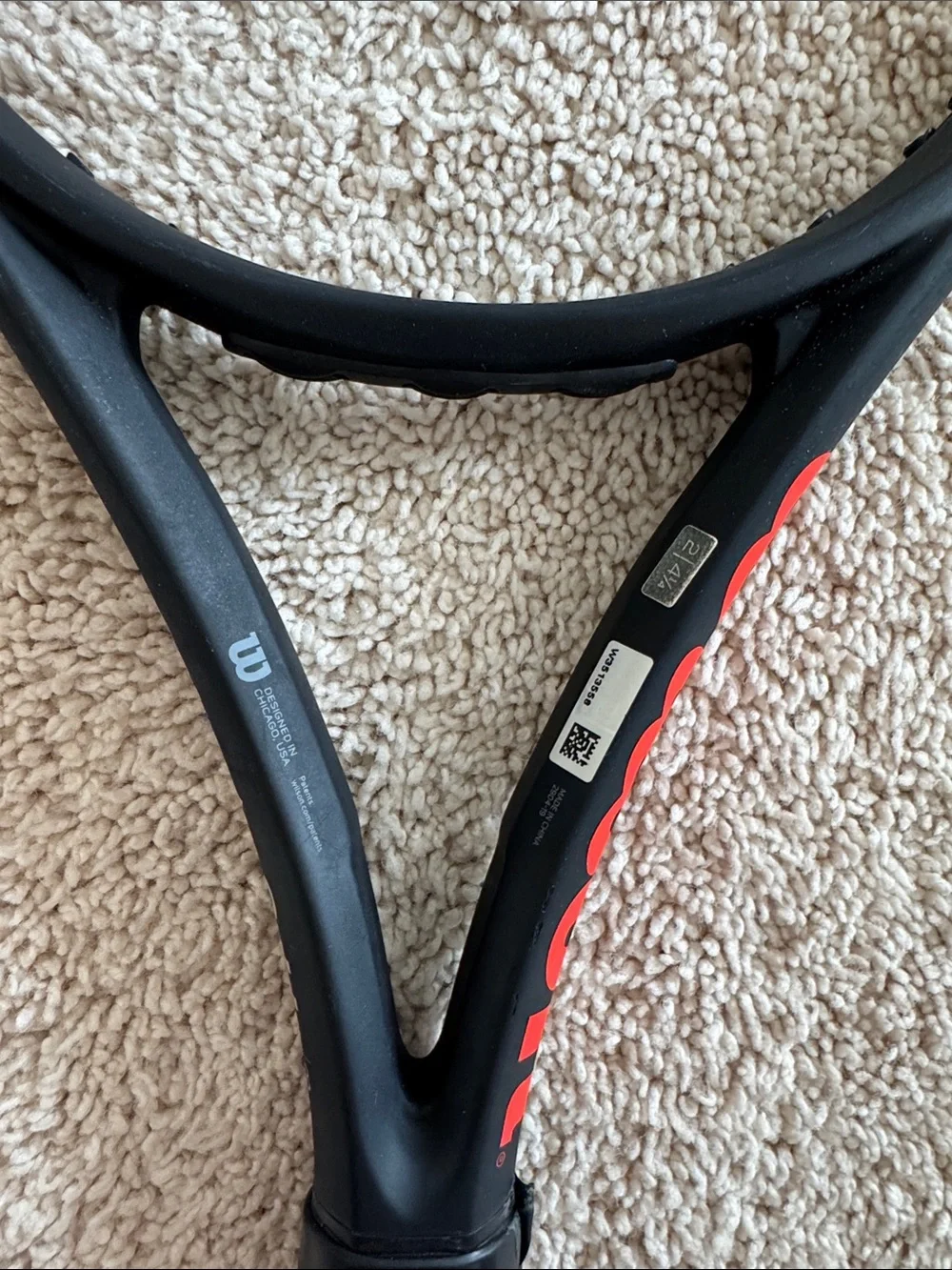 Wilson Black and Red Tennis Racket - Lightweight Performance Frame - Picture 2 of 3